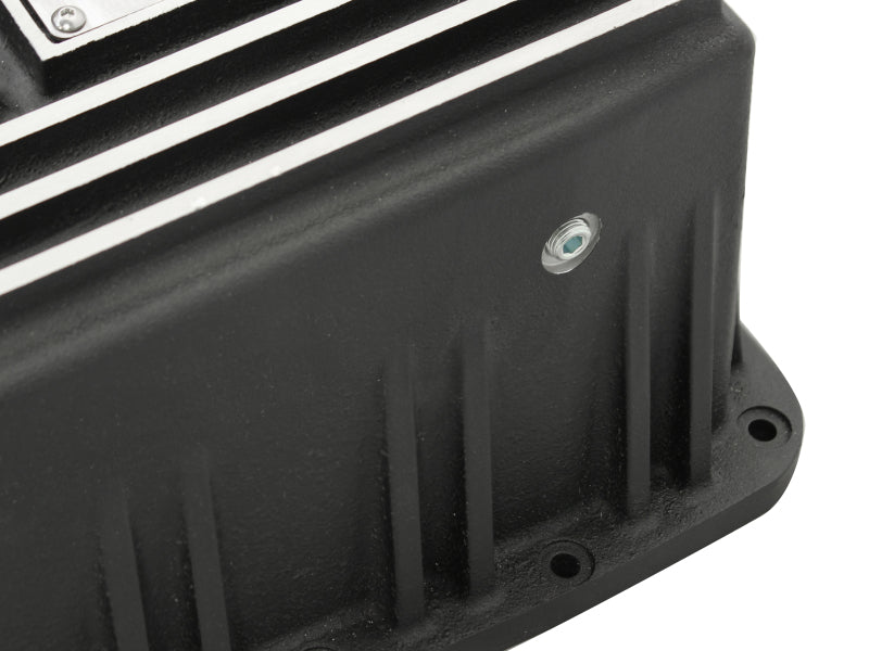 aFe POWER Pro Series Transmission Pan, Black with Machined Fins, Ford F-150 6R80, Part Number 46-70172