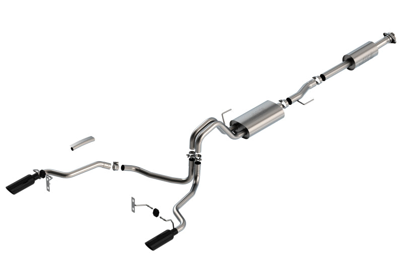 Borla 140865BC Touring Cat-Back Exhaust System with Black Chrome Tips for 2021-2026 Ford F-150 5.0L V8