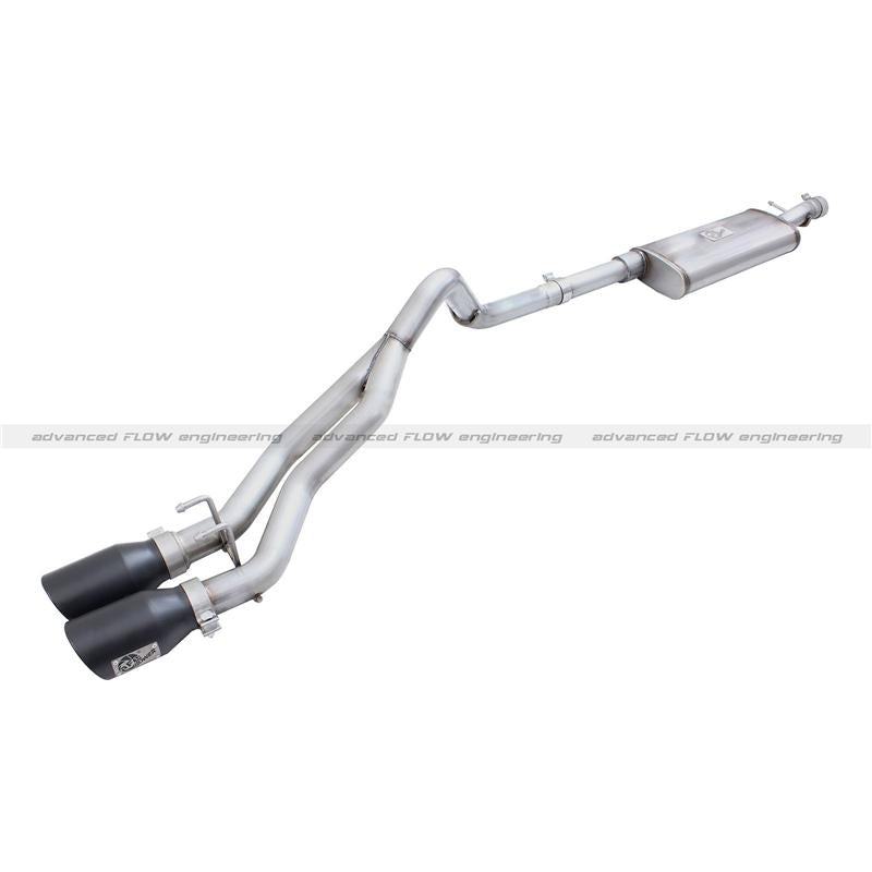 aFe Rebel Series Cat-Back Exhaust System with Polished Tip, Part Number 49-44062-P, for 2009-2018 Chevrolet Silverado and GMC Sierra 1500