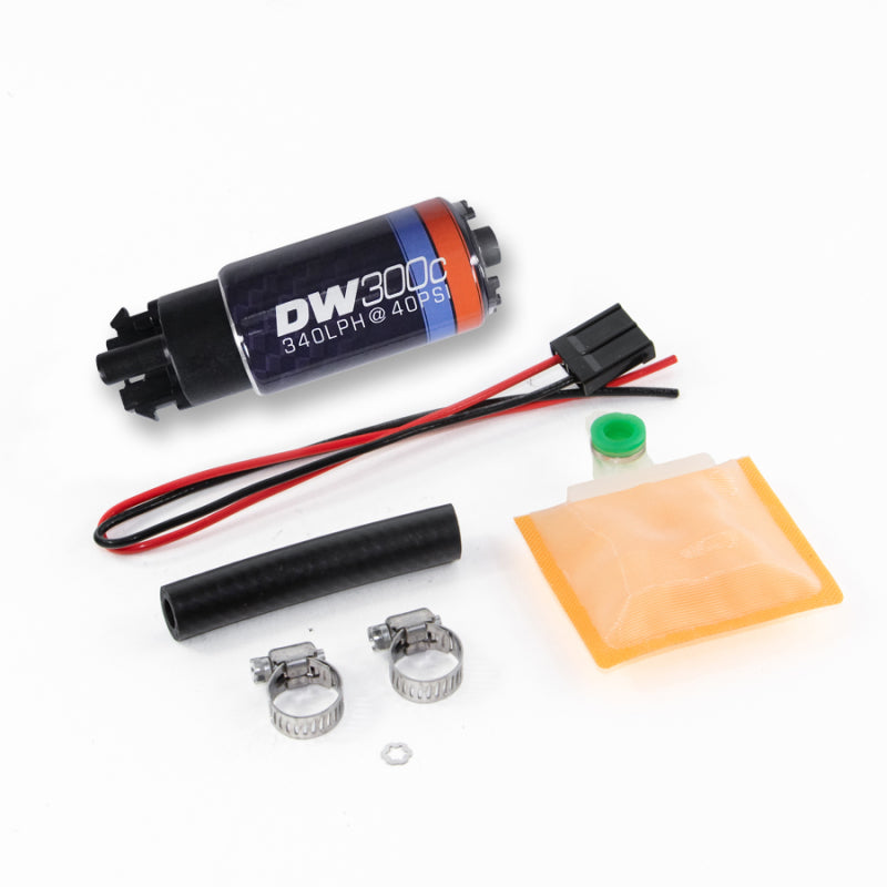 DeatschWerks DW300C 340 LPH Compact Fuel Pump with Universal Install Kit
