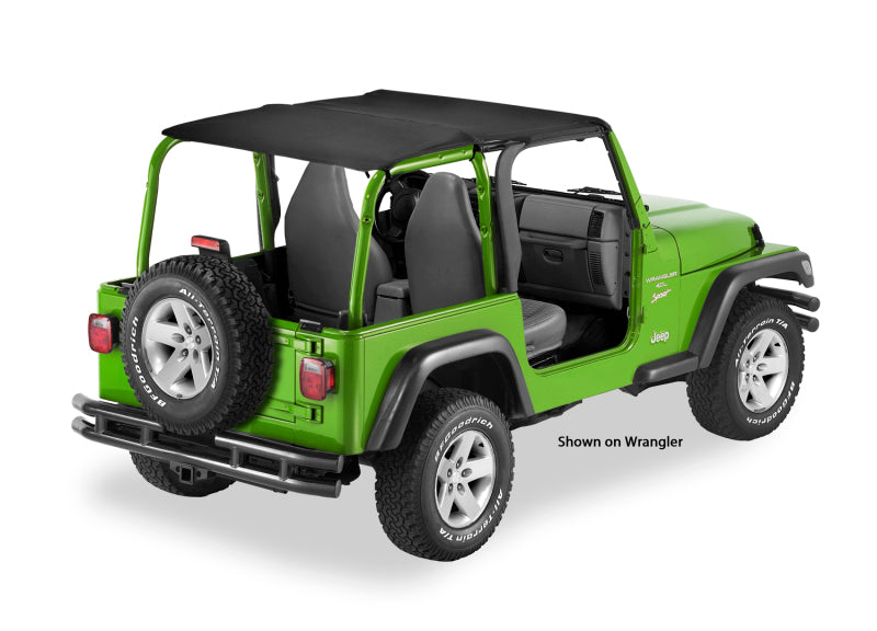 Bestop 04-06 Jeep Wrangler TJ Unlimited Header Safari Bikini Top (Black Diamond)