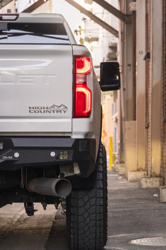 DV8 Offroad Spec Series Rear Bumper for 2020-2023 Chevy Silverado and GMC Sierra 2500/3500 HD, Part Number dveRBCS2-03