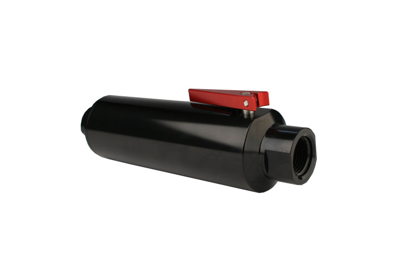 Aeromotive 12332 In-Line Fuel Filter with Shutoff Valve, 100-Micron Stainless Steel Element, AN-12 ORB Ports