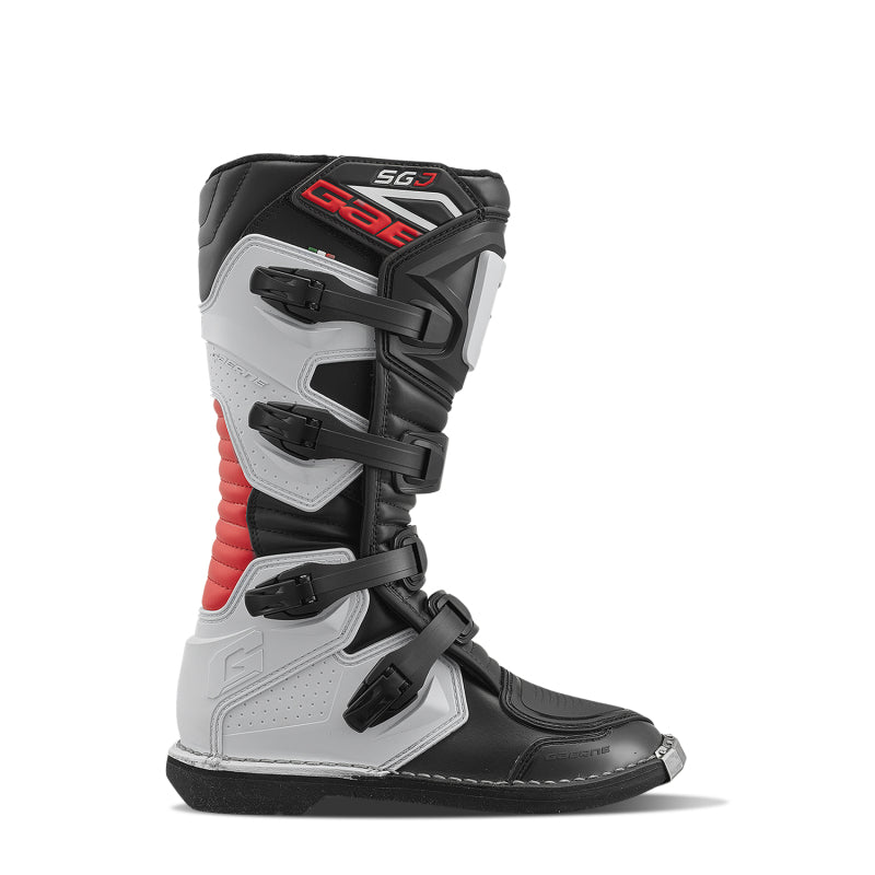 Gaerne - GAR2199-005-5 - SGJ Youth Motocross Boots, Black/White/Red, Size 5