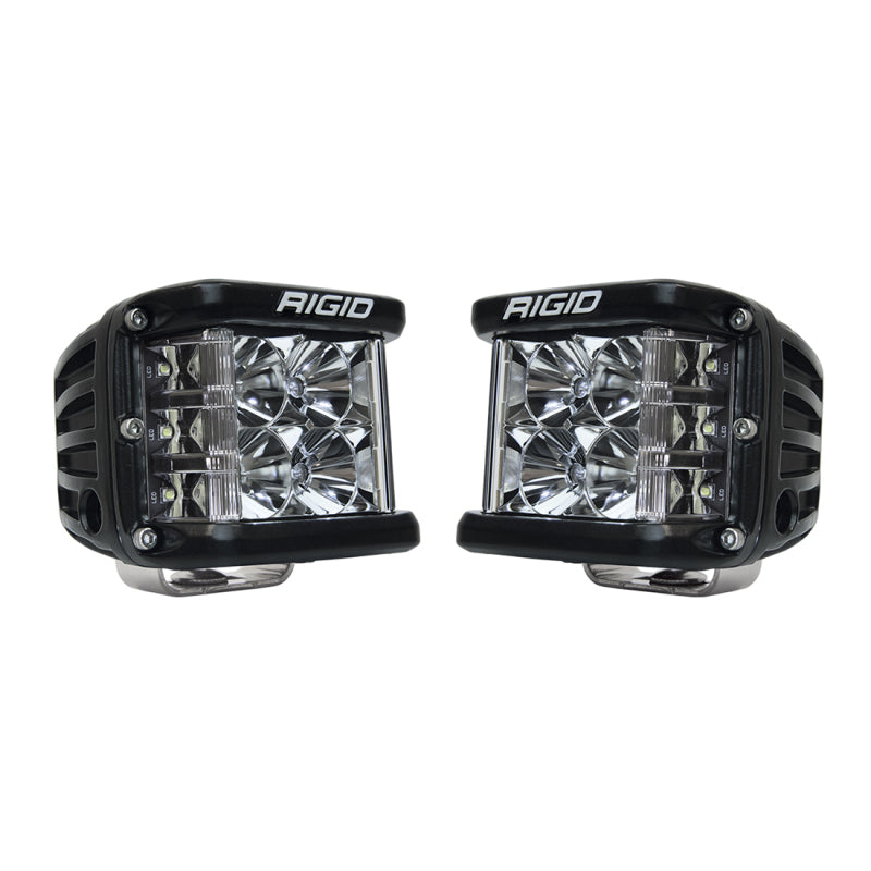 RIGID Industries D-SS Flood LED Side Shooter Pod Lights, Black Housing, Set of 2 – Part Number rig262113