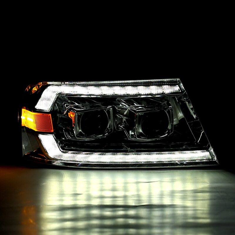 AlphaRex PRO-Series Projector Headlights for 2004–2008 Ford F-150, Black Housing with Sequential Signal and DRL