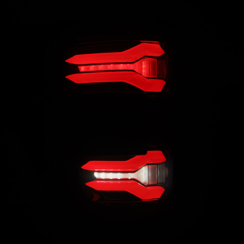 AlphaRex 24-25 Ford F-150 LUXX LED Taillights with Smoked Lens - Black-Red Activ Light and Sequential Signal