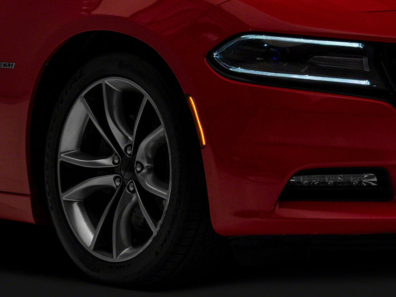 Raxiom Axial Smoked LED Side Marker Lights for 2015-2023 Dodge Charger, Front and Rear