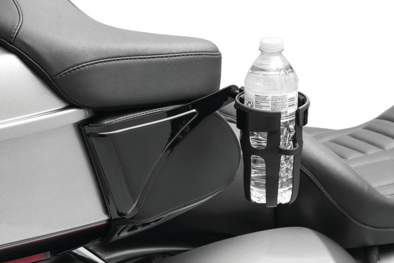Kuryakyn 6487 Reflex Right-Side Drink Holder for 2014 and Up Harley-Davidson Touring Passenger Mount, Gloss Black