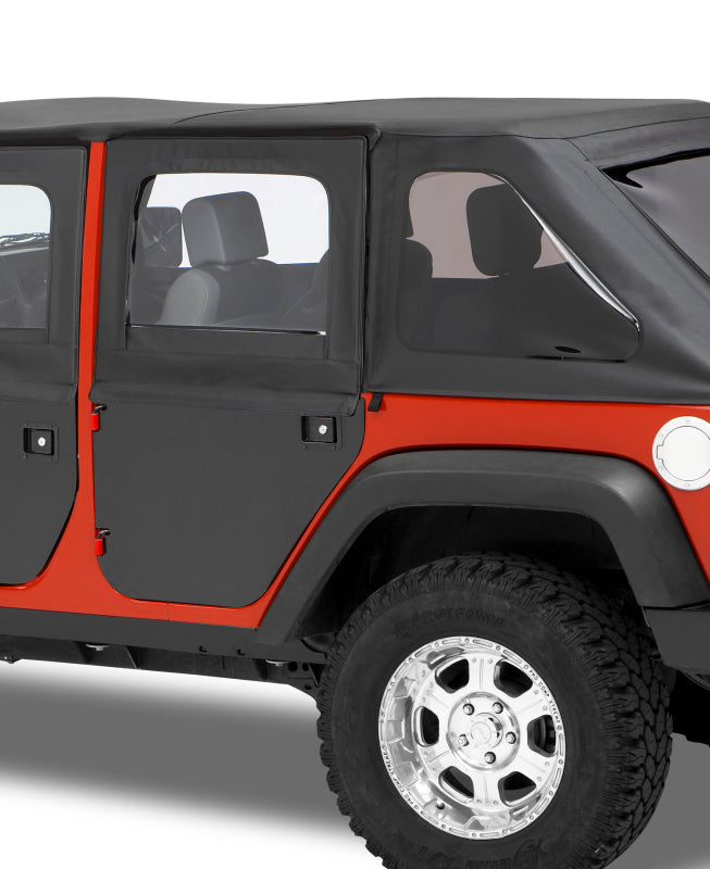 Bestop 07-18 Jeep Wrangler JK 4-Door Full Fabric Rear Doors in Black Diamond