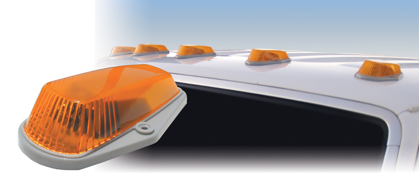 Pacer Performance - 20-225 - Truck Cab Light -  20-225 Amber Hi-5 Cab Roof Light Kit, 80-96 Ford Style - P/N: 20-225
