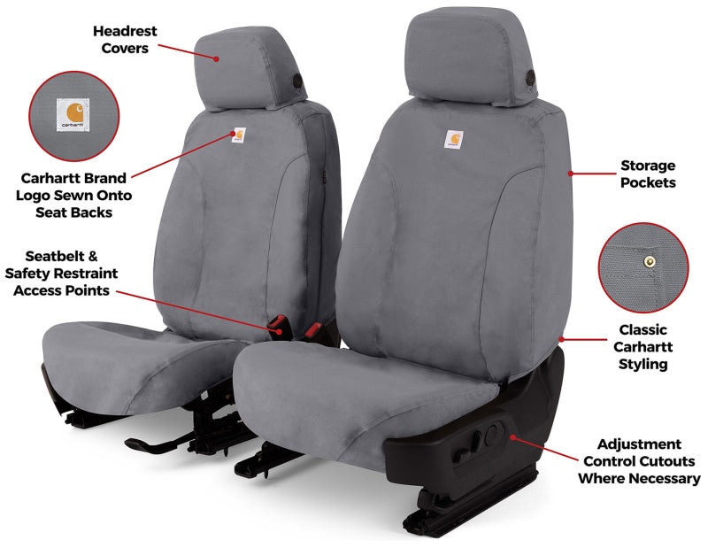 Covercraft 22-23 Jeep Grand Wagoneer Polycotton SeatSaver Front Row Seat Covers - Gravel