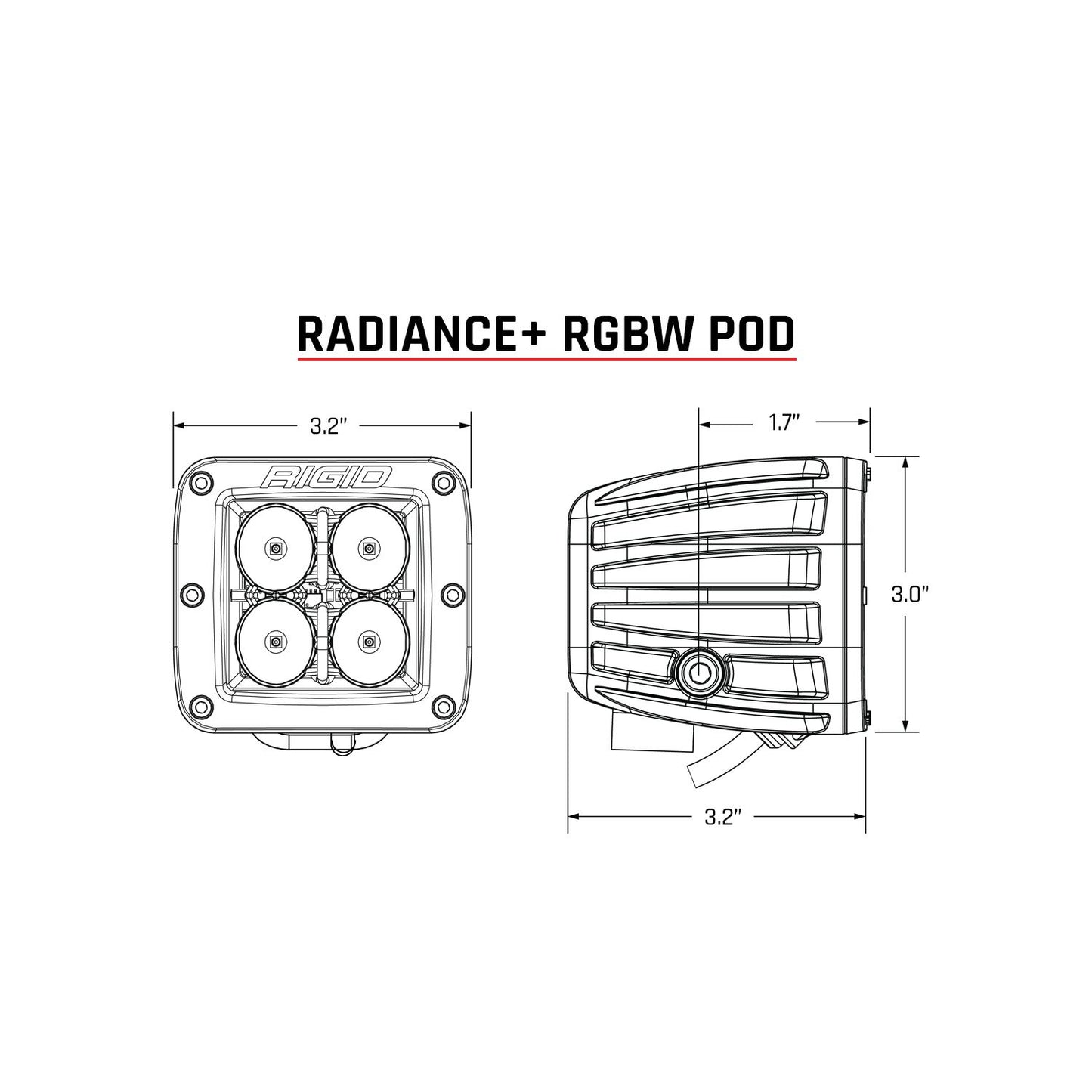 Rigid Industries - 202053 - LED Light Pods - Radiance Plus Pod RGBW Pair