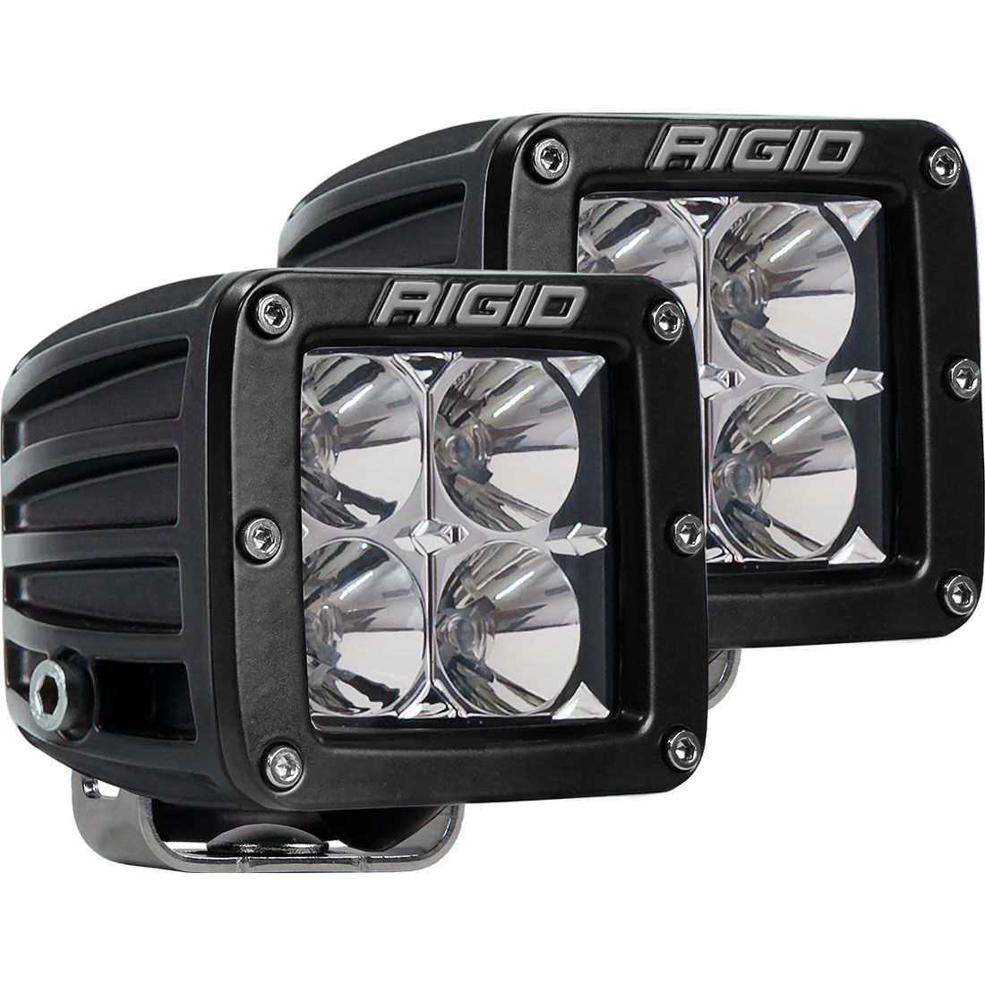 Rigid Industries - 202123 - Auxiliary Light - Flood Surface Mount Amber Pair D-Series Pro