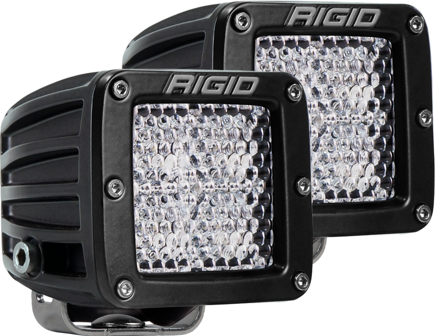 Rigid Industries - 202513 - Auxiliary Light - Diffused Surface Mount Black Pair D-Series Pro