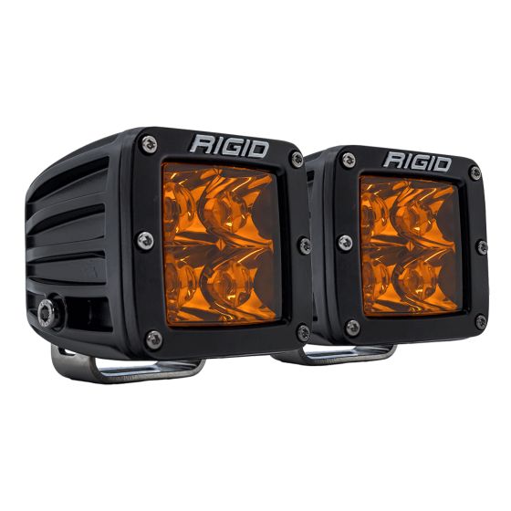 Rigid Industries - 20252 - Auxiliary Light - D-Series Spot with Amber PRO Lens Pair