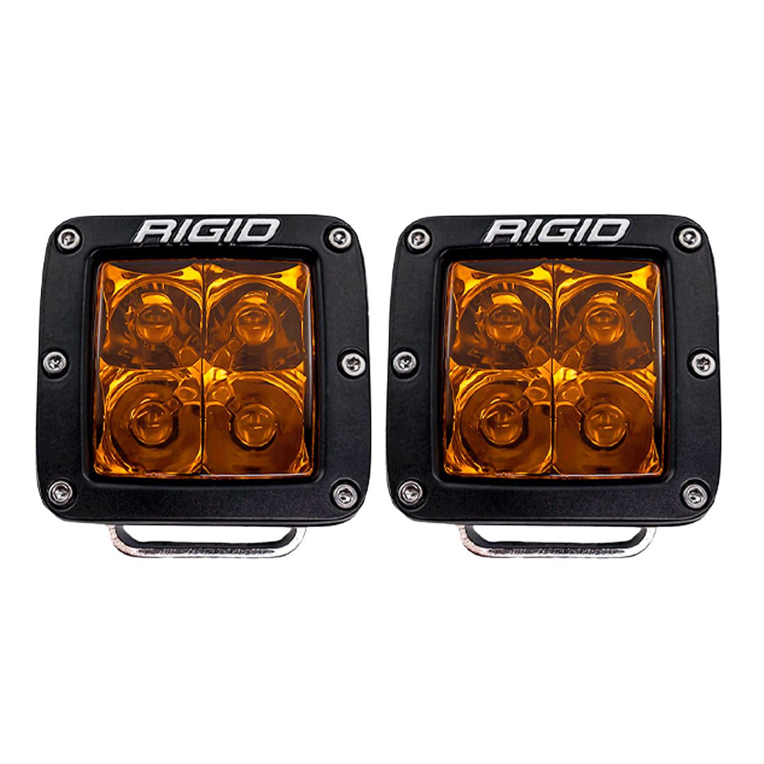 Rigid Industries - 20252 - Auxiliary Light - D-Series Spot with Amber PRO Lens Pair