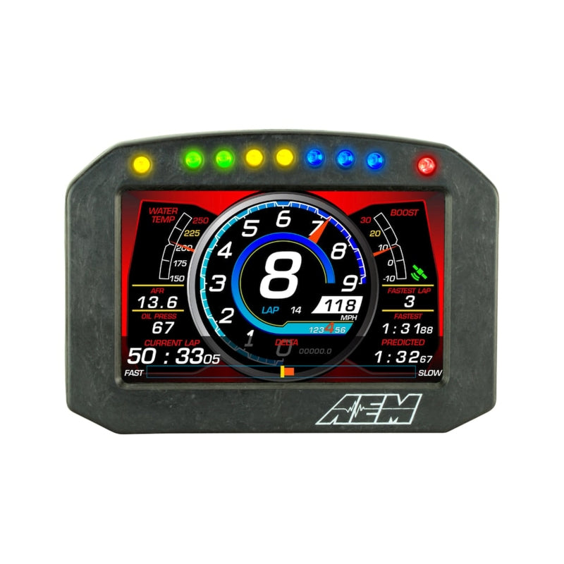 AEM CD-5G Carbon Flat Panel Digital Dash Display with Internal 20 Hz GPS and Antenna, Part 30-5602F