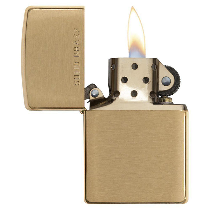 Zippo 204B Windproof Lighter with Brushed Brass Finish Classic Case