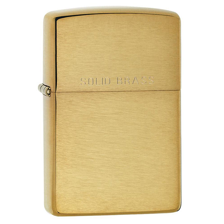 Zippo Windproof Brushed Brass Lighter with Solid Brass Engraving