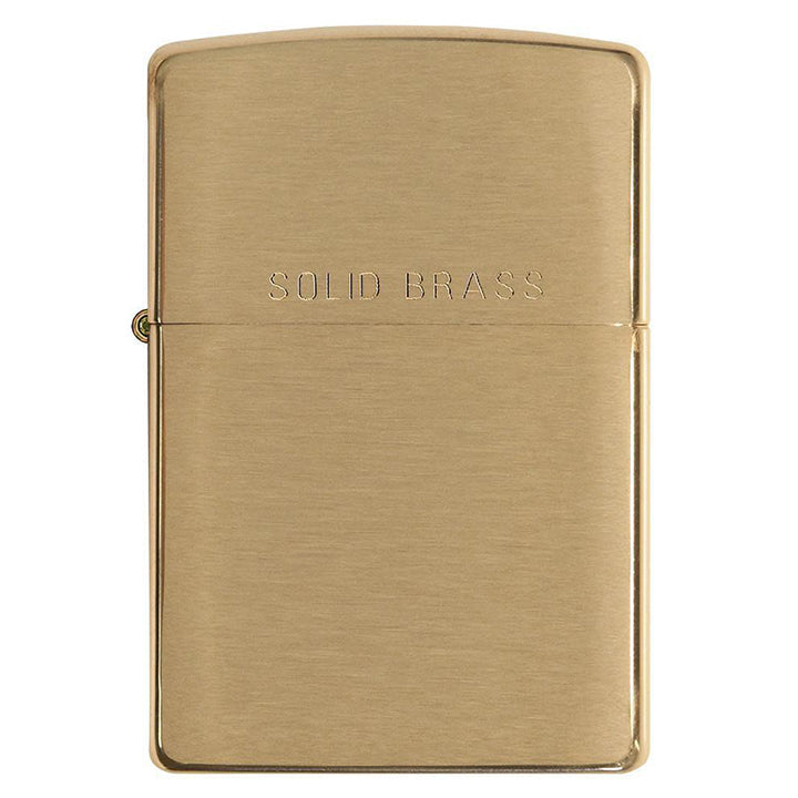 Zippo Windproof Brushed Brass Lighter with Solid Brass Engraving