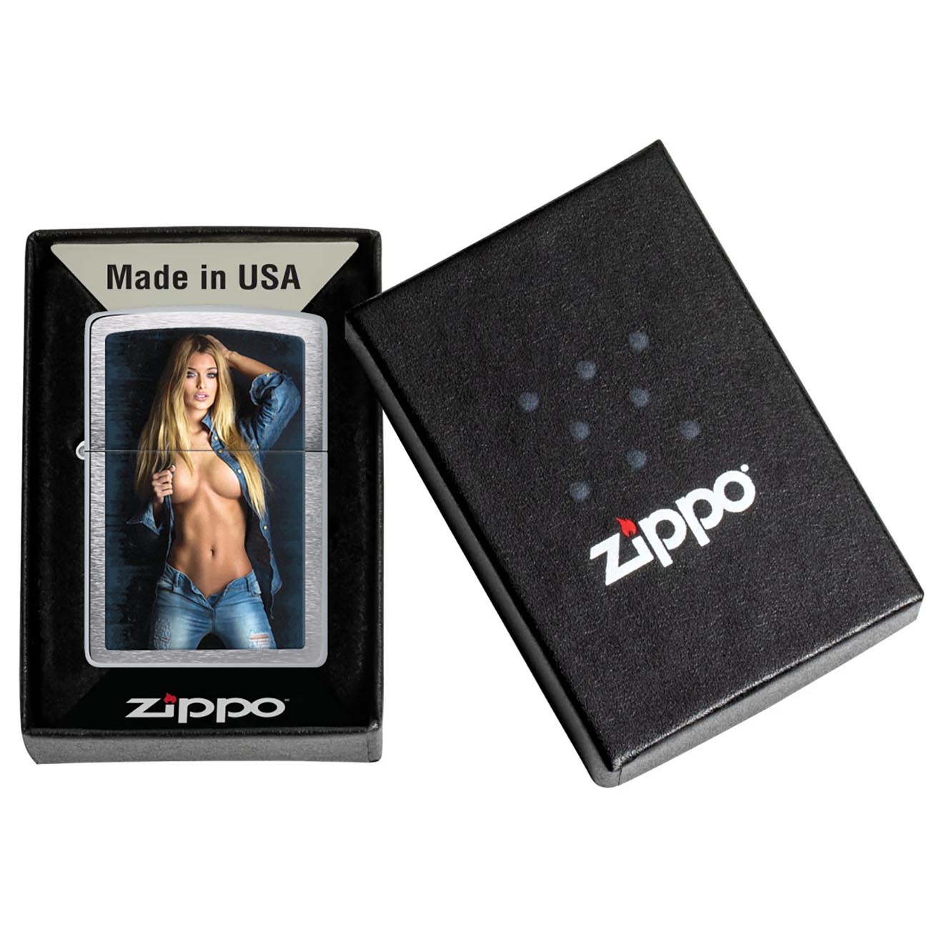 Zippo Handle with Care Street Chrome Windproof Lighter