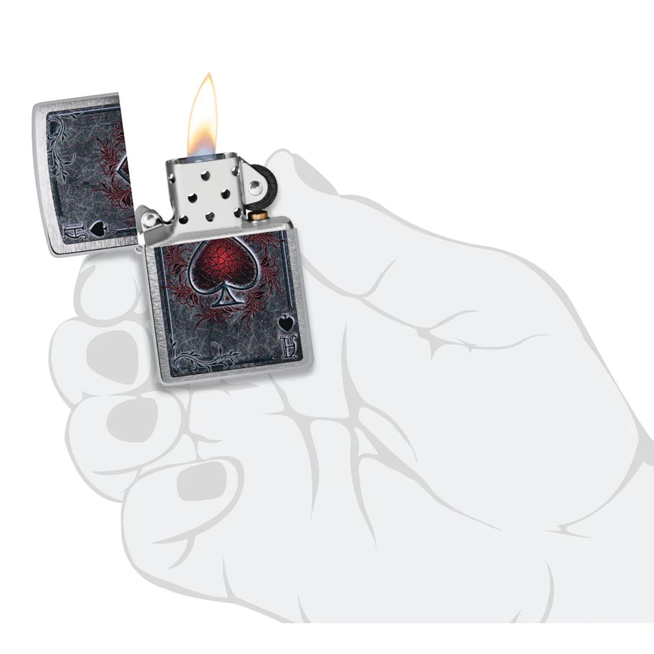 Zippo Ace of Spades Antiqued Ace Design Windproof Lighter