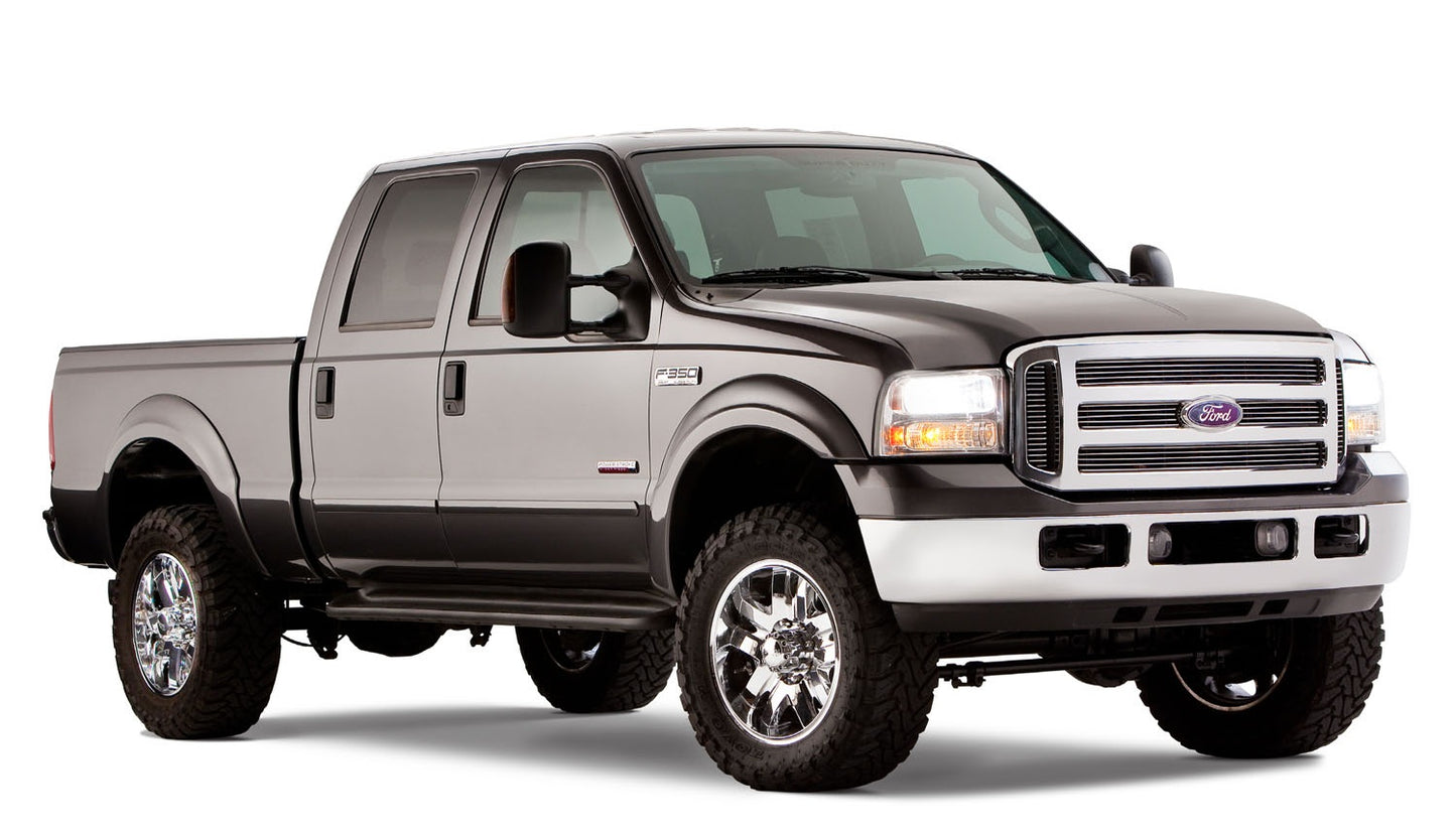 Bushwacker - 20909-02 - Fender Flare -  20909-02 Black OE-Style Smooth Finish 4-Piece Fender Flare Set for 1999-2007 Ford F-250/F-350 Super Duty - P/N: 20909-02