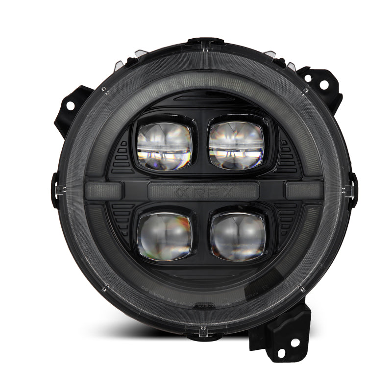 AlphaRex Nova-Series LED Projector Headlights for 2018-2023 Jeep Wrangler JL and 2020-2023 Gladiator JT, Alpha Black - ARX880867