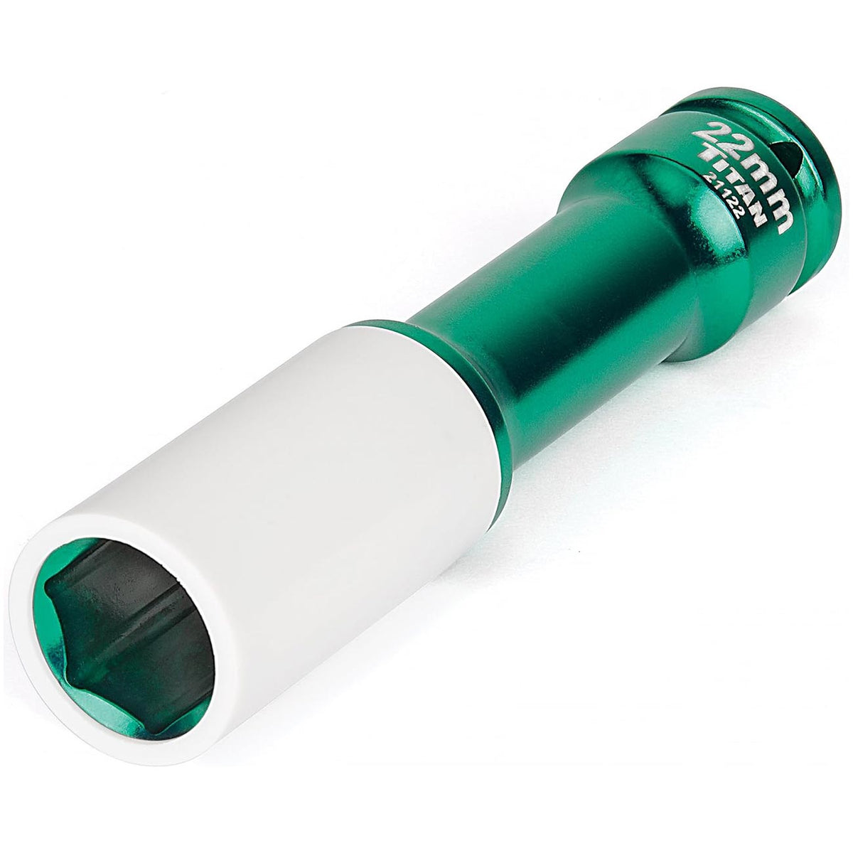 Titan 21122 1/2-Inch Drive x 22mm Non-Marring Extra-Long Lug Nut Socket