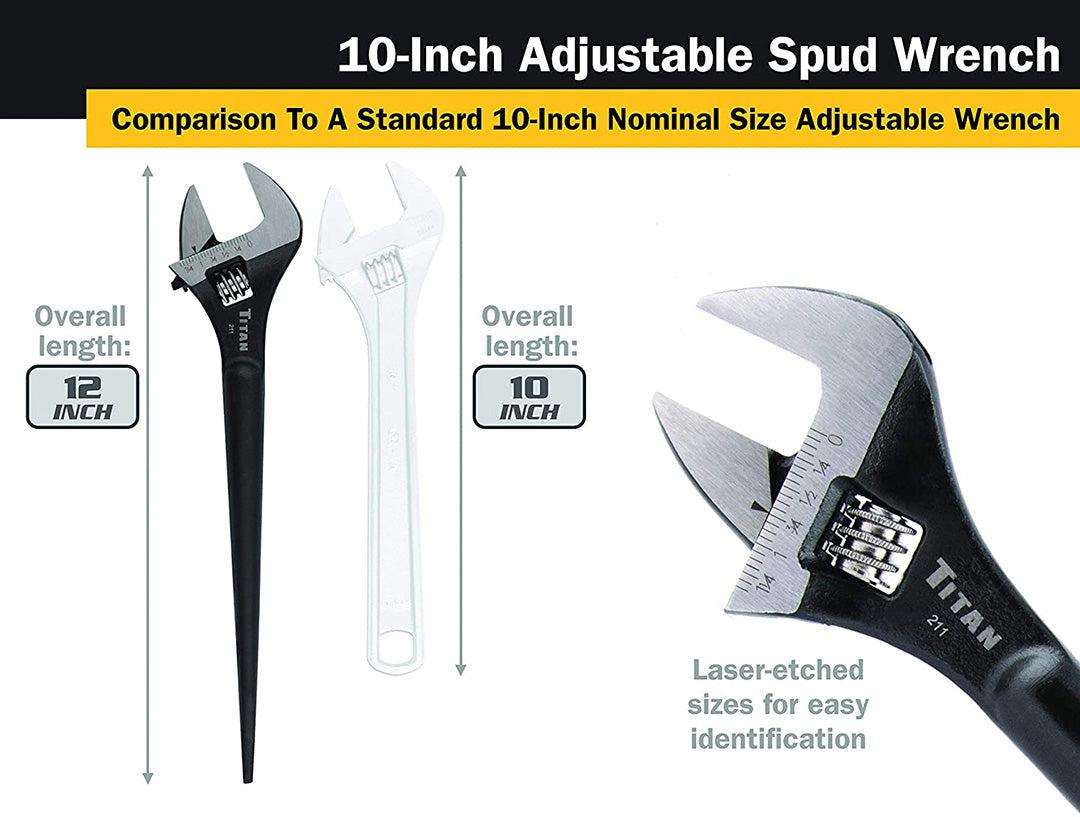 Titan 10 in Adjustable Construction Wrench 211T