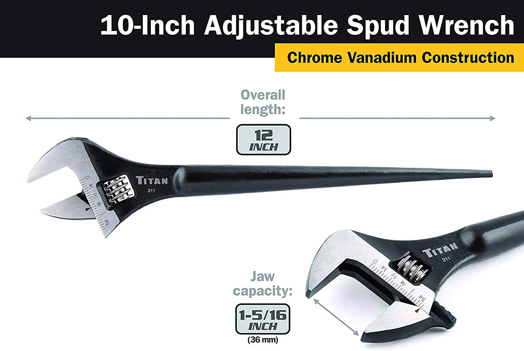 Titan 10 in Adjustable Construction Wrench 211T