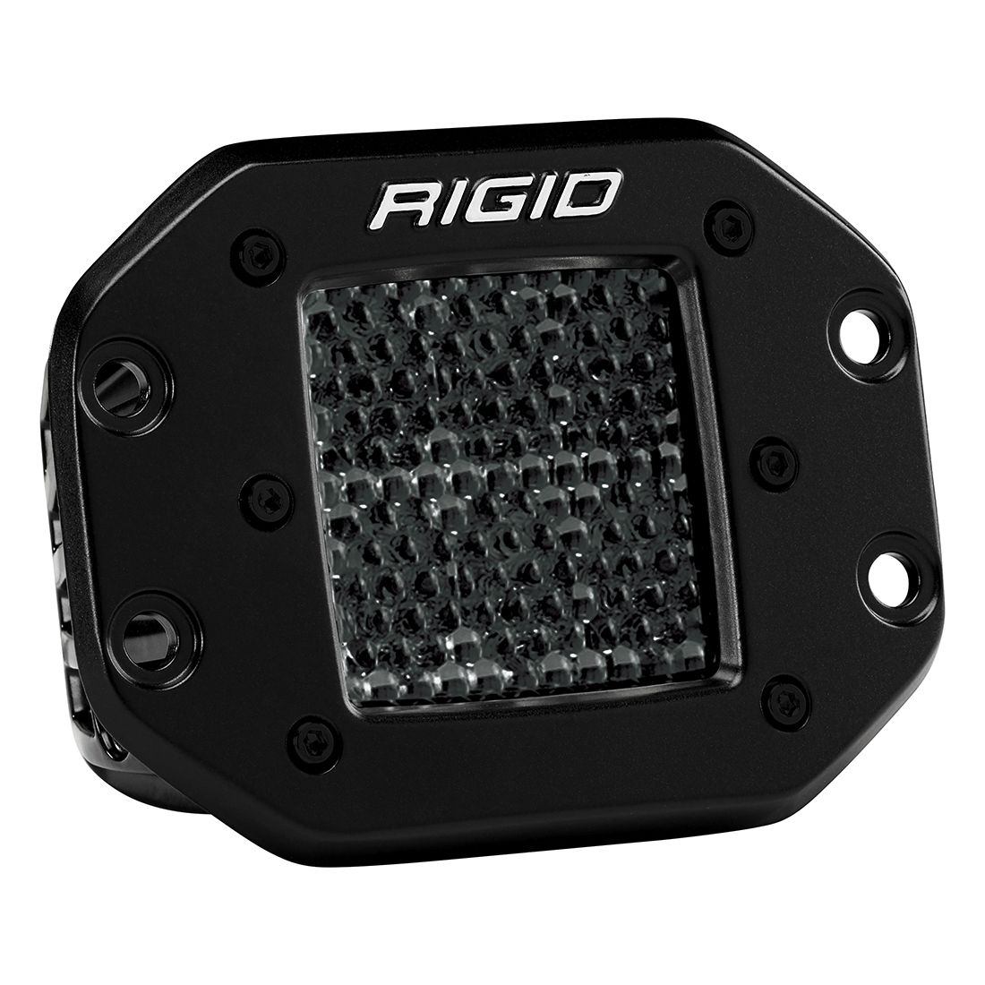Rigid Industries - 212513BLK - Auxiliary Light - Spot Diffused Midnight Flush Mount Pair D-Series Pro