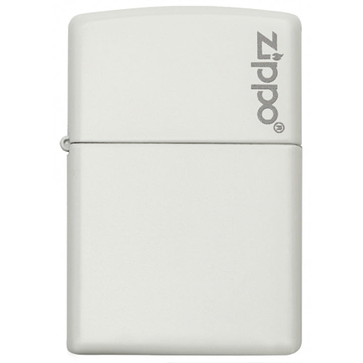 Zippo Classic White Matte Windproof Lighter with Zippo Logo