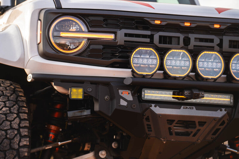 DV8 Offroad Ford Bronco Raptor Tube Front Bumper with Integrated Light Mounts and Optional Prerunner Push Bar