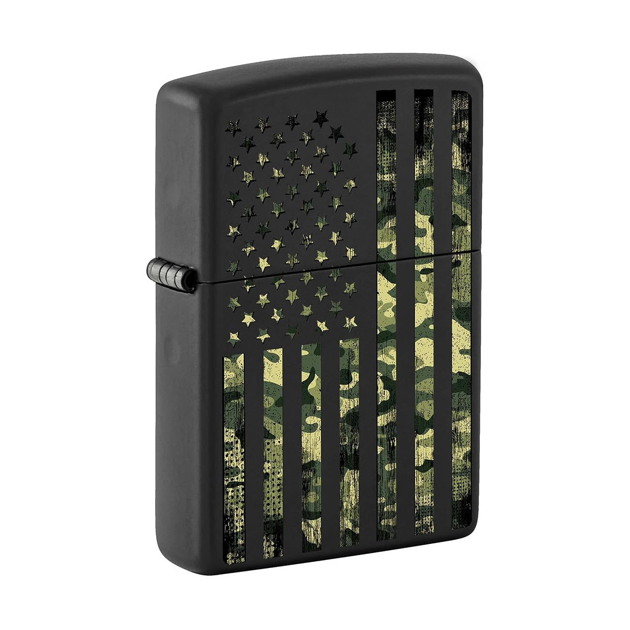 Zippo 80983 218CAMOFLAG Windproof Lighter, Camouflage United States Flag, Black Matte