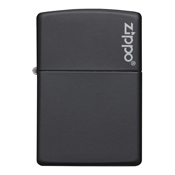Zippo Windproof Lighter, Black Matte with Zippo Logo