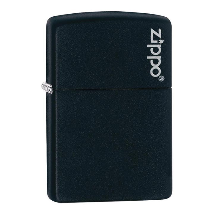 Zippo Windproof Lighter, Black Matte with Zippo Logo