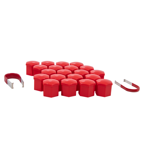 Gorilla Automotive 21mm Hex Red Lug Nut Cap Set