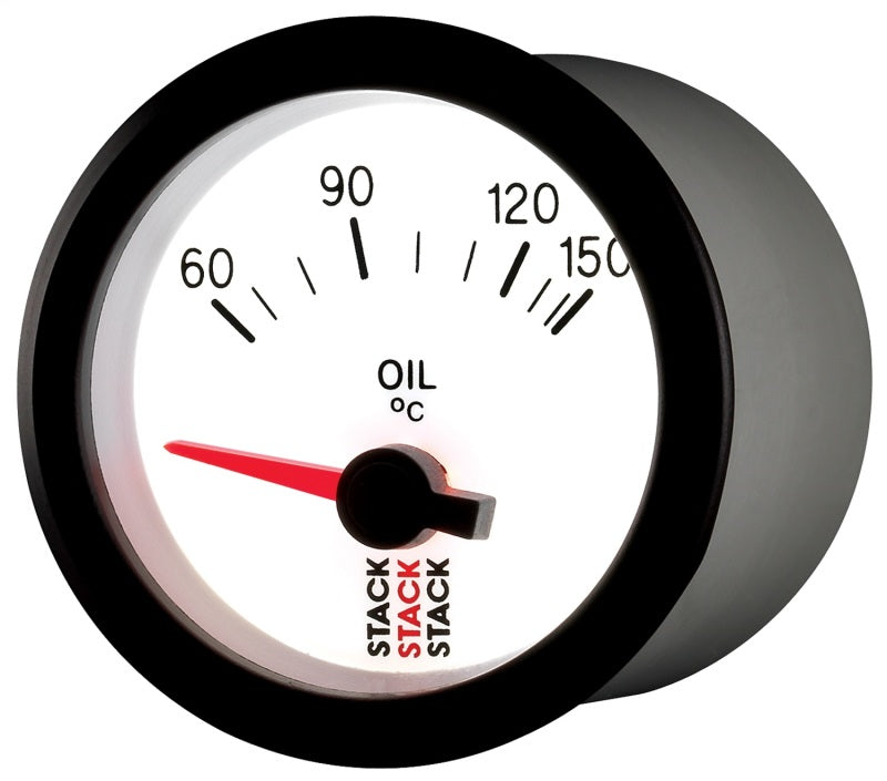 AutoMeter Stack ST3259 52mm Electric Oil Temperature Gauge, White, 60–150°C