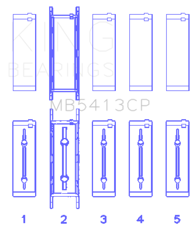 King Engine Bearings MB5413CP Opel LNF/LSJ/L42/61/Z22SE Crankshaft Main Bearing Set