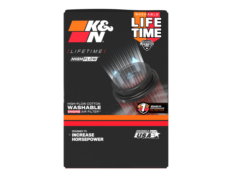 K&N Engineering RU-4410 Universal Rubber Air Filter, 3.5-Inch Flange