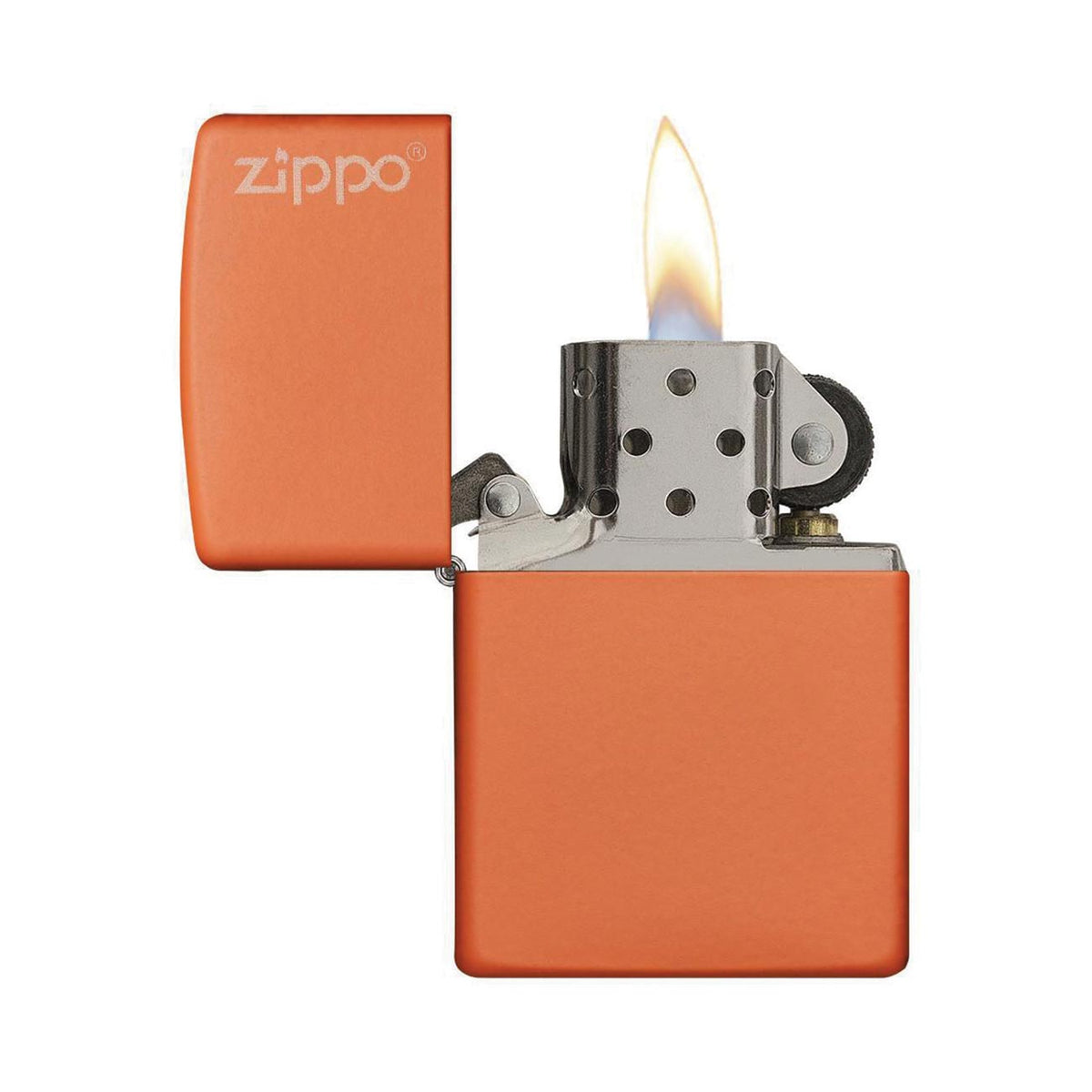 Zippo Windproof Orange Matte Lighter with Zippo Logo, 231ZL