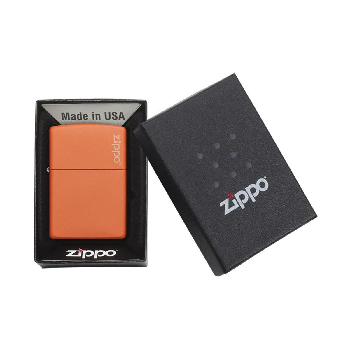 Zippo Windproof Orange Matte Lighter with Zippo Logo, 231ZL