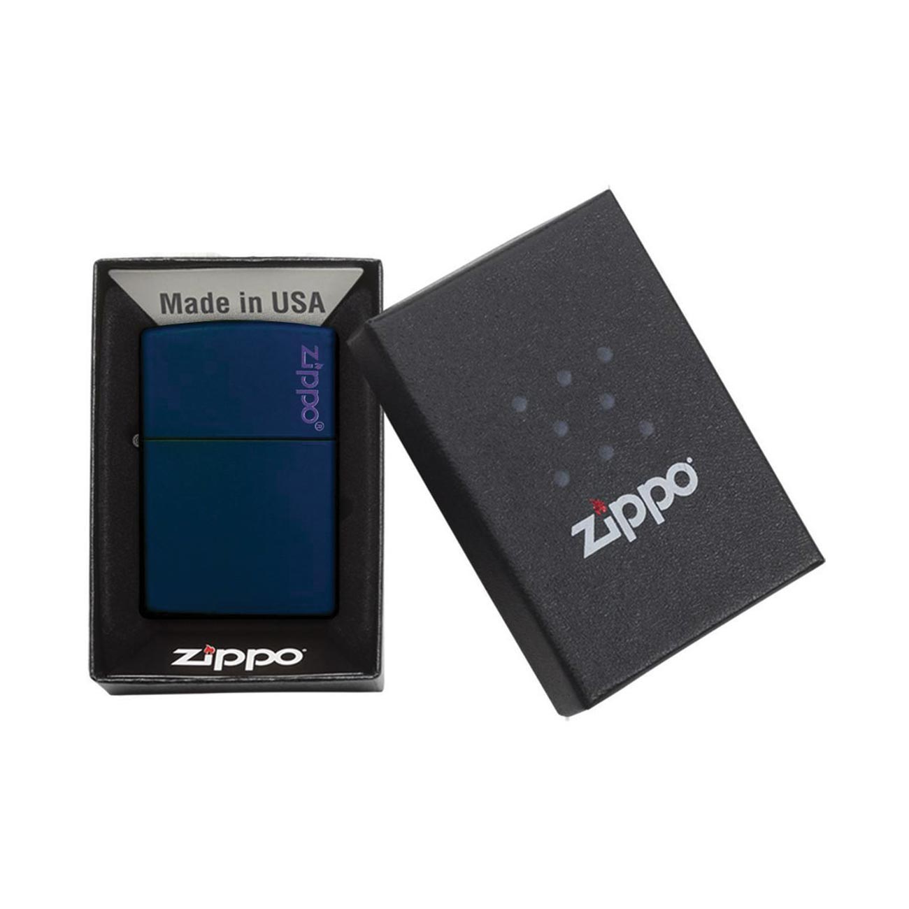 Zippo 239ZL Windproof Lighter, Navy Matte with Zippo Logo