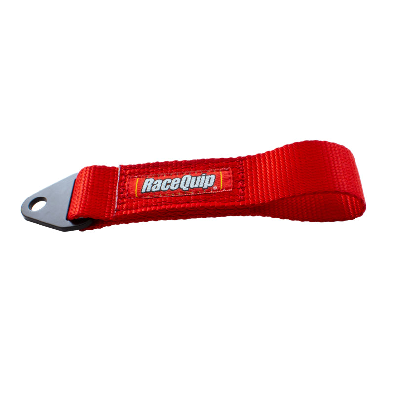 RaceQuip RQP896146RQP Race Car Tow Hook Strap with Soft Eye Loop, Red