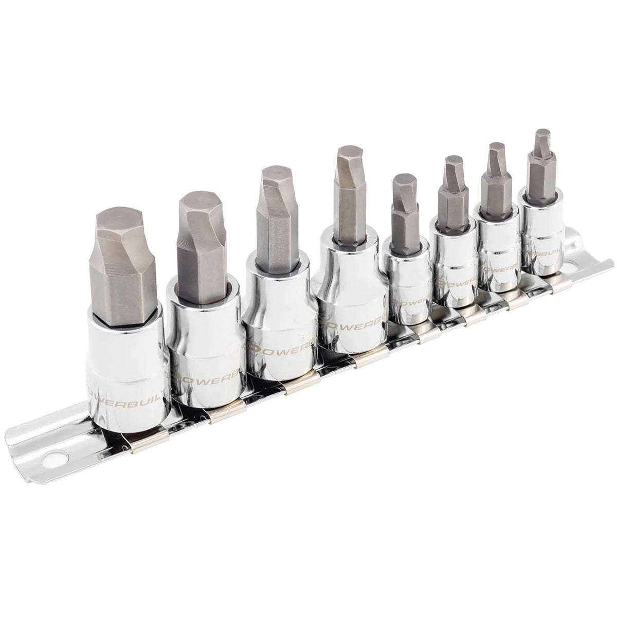 Powerbuilt Zeon SAE Hex Bit Socket Set for Damaged Bolts, 8-Piece