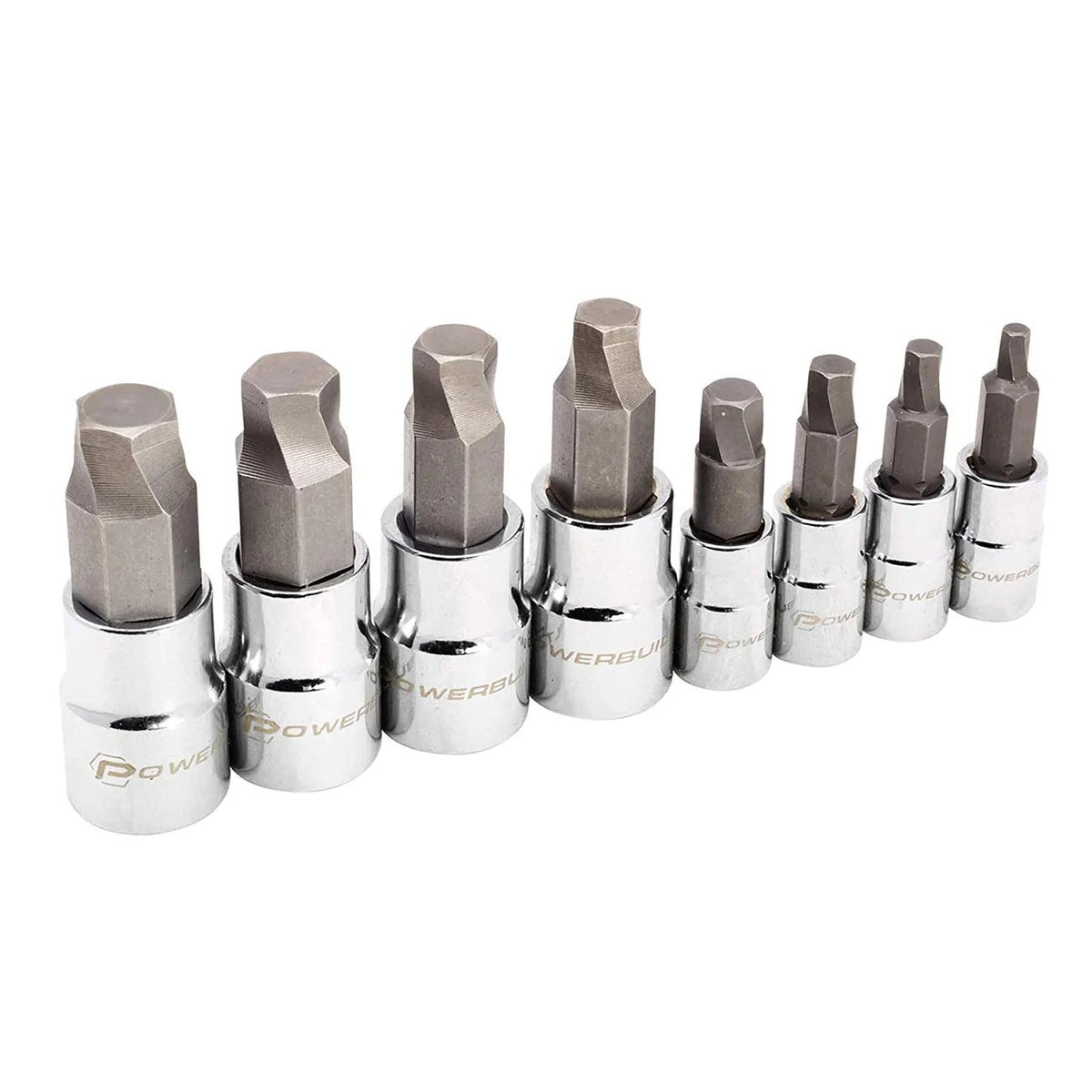 Powerbuilt Zeon SAE Hex Bit Socket Set for Damaged Bolts, 8-Piece