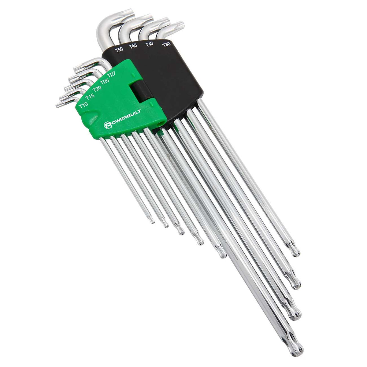 Powerbuilt Stubby Long Arm Torx Key Wrench Set, 9-Piece
