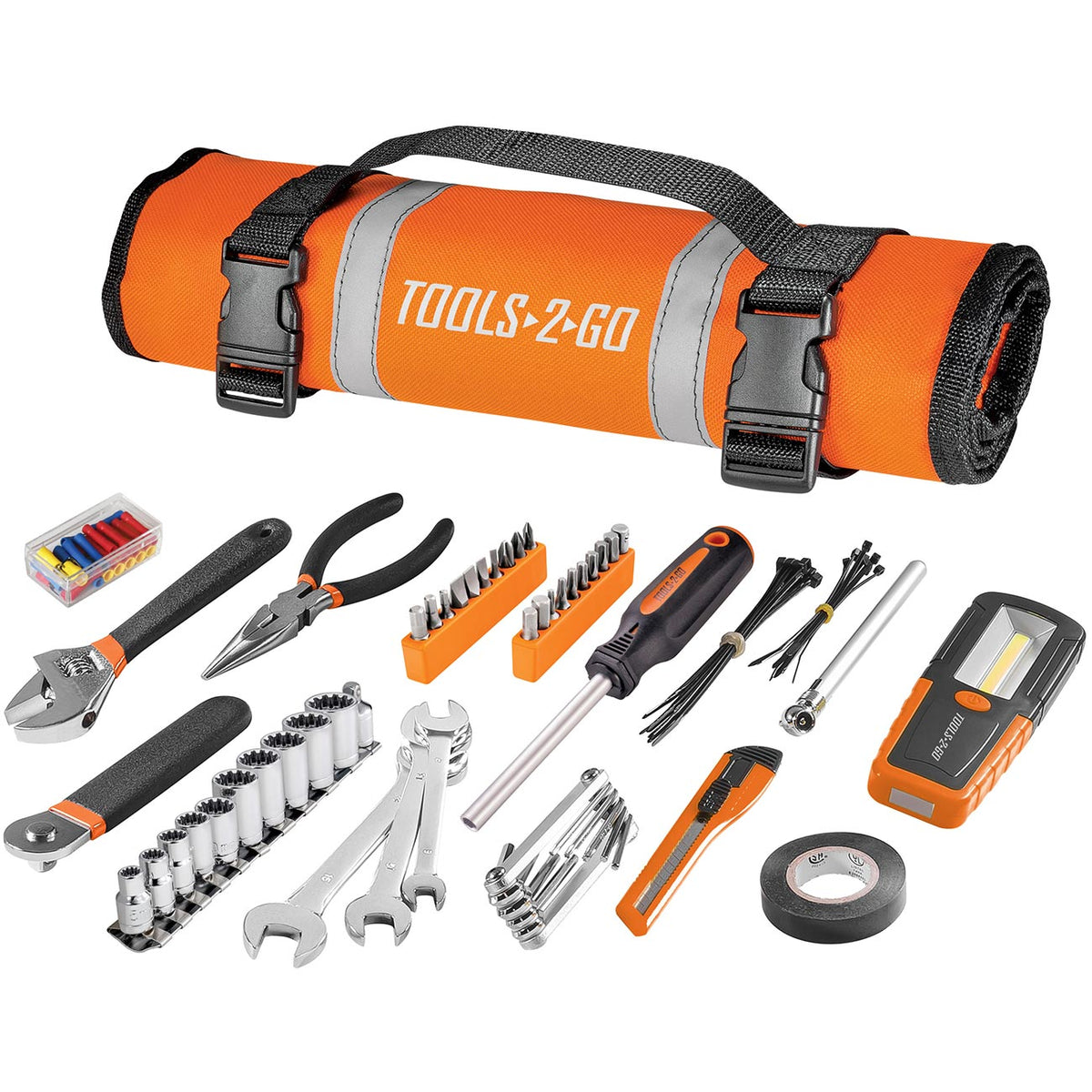 Tools2Go 83-Piece Motorcycle, Auto and ATV Tool Set with Roll-Up Pouch